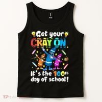 It's The 100 Days Of School Get Your Cray On Tank Top thumb 2