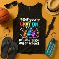 It's The 100 Days Of School Get Your Cray On Tank Top thumb 4