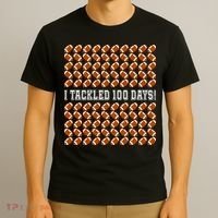 I Tackled 100 Days Of School Funny Football T-Shirt thumb 3