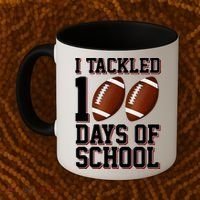 I Tackled 100 Days Of School Football Coffee Mug thumb 2