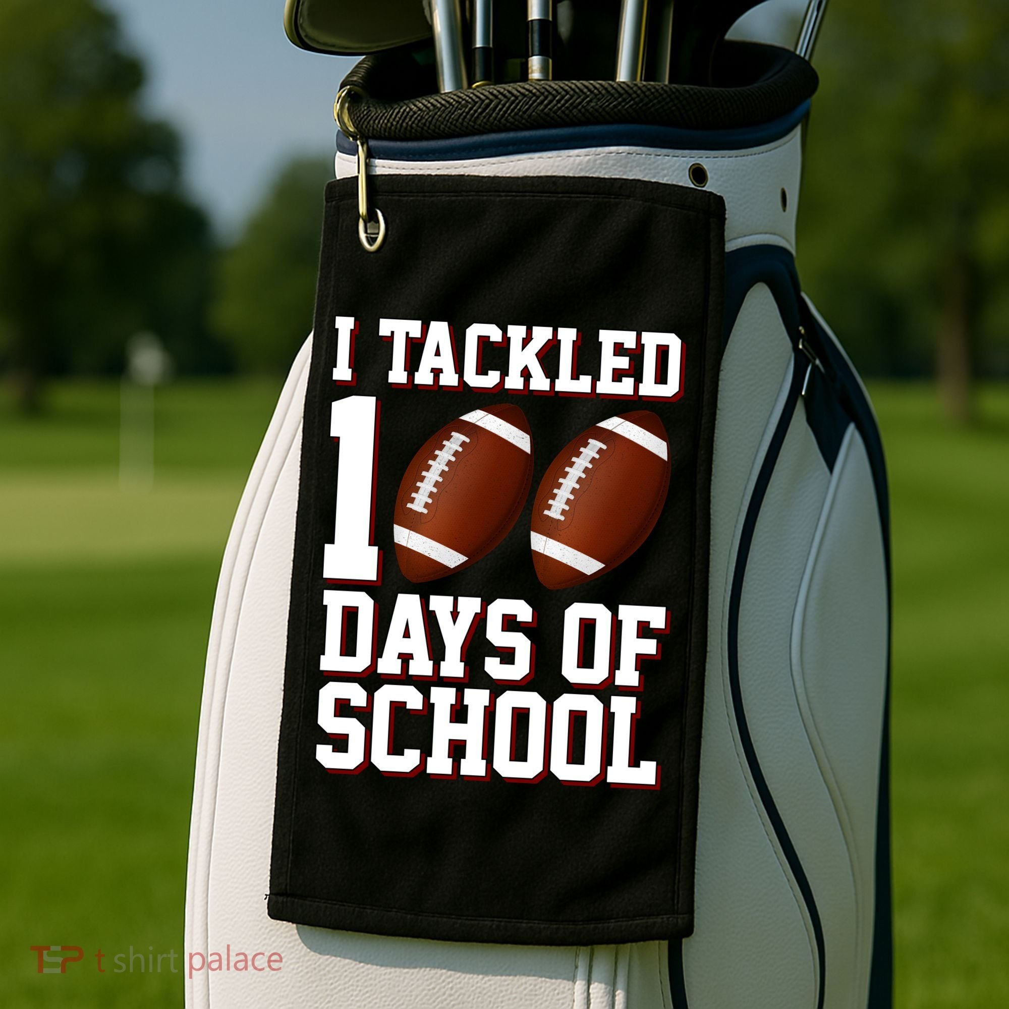 I Tackled 100 Days Of School Football Golf Towel