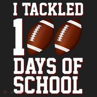 I Tackled 100 Days Of School Football Golf Towel thumb 3