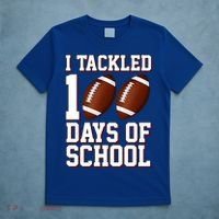 I Tackled 100 Days Of School Football T-Shirt thumb 5