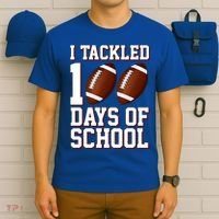 I Tackled 100 Days Of School Football T-Shirt thumb 6