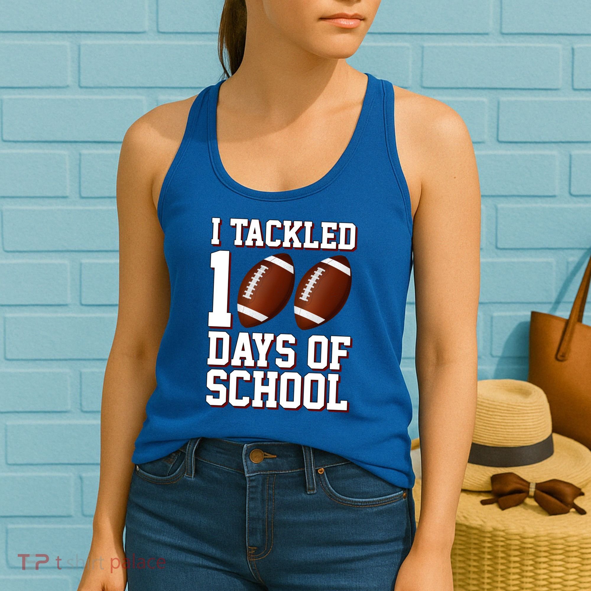 I Tackled 100 Days Of School Football Women's Tank Top