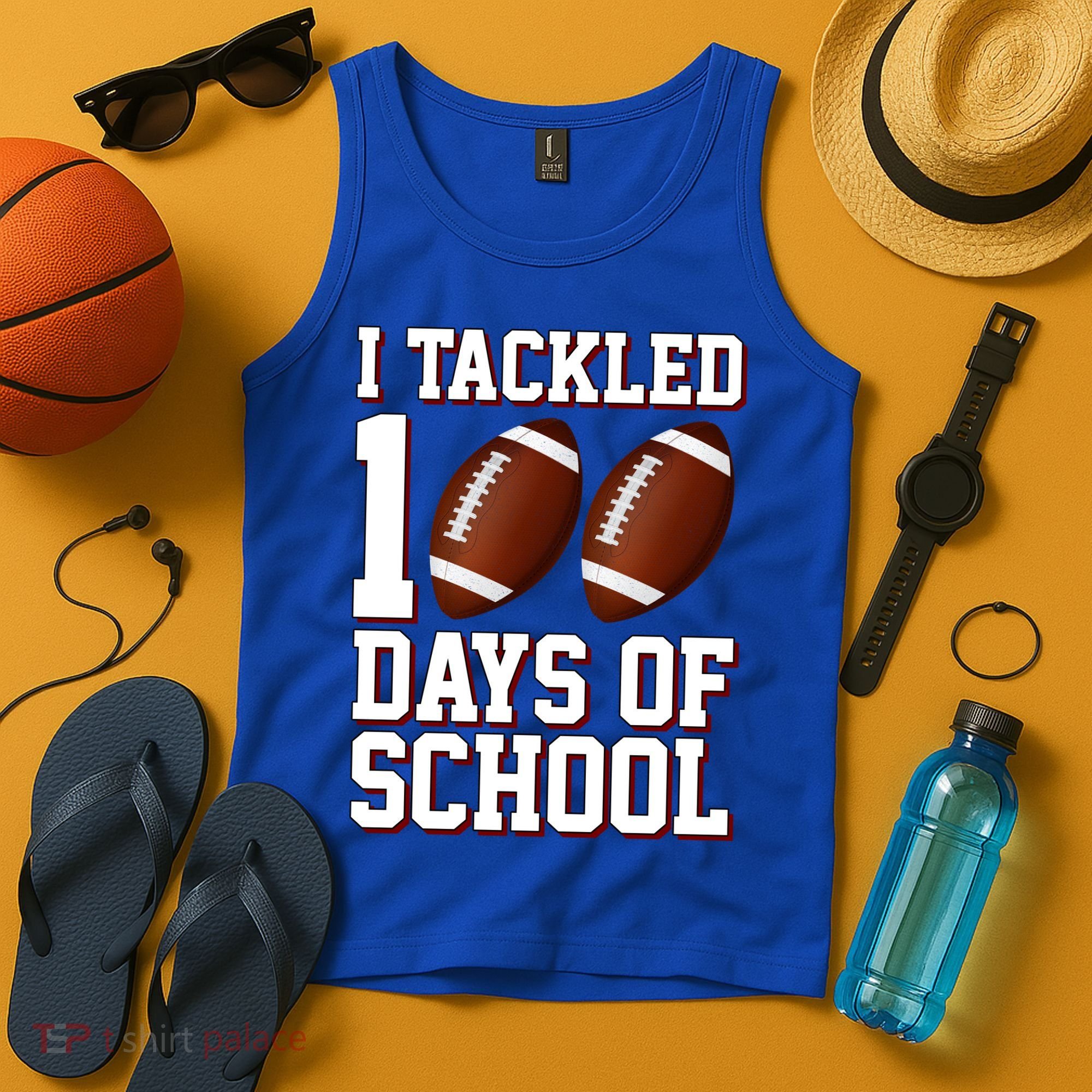 I Tackled 100 Days Of School Football Tank Top