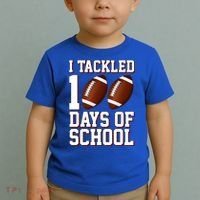 I Tackled 100 Days Of School Football Toddler T-Shirt thumb 2