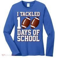 I Tackled 100 Days Of School Football Women's Long Sleeve Shirt thumb 0