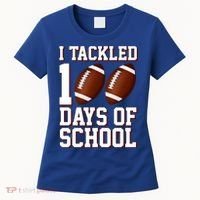 I Tackled 100 Days Of School Football Women's T-Shirt thumb 0