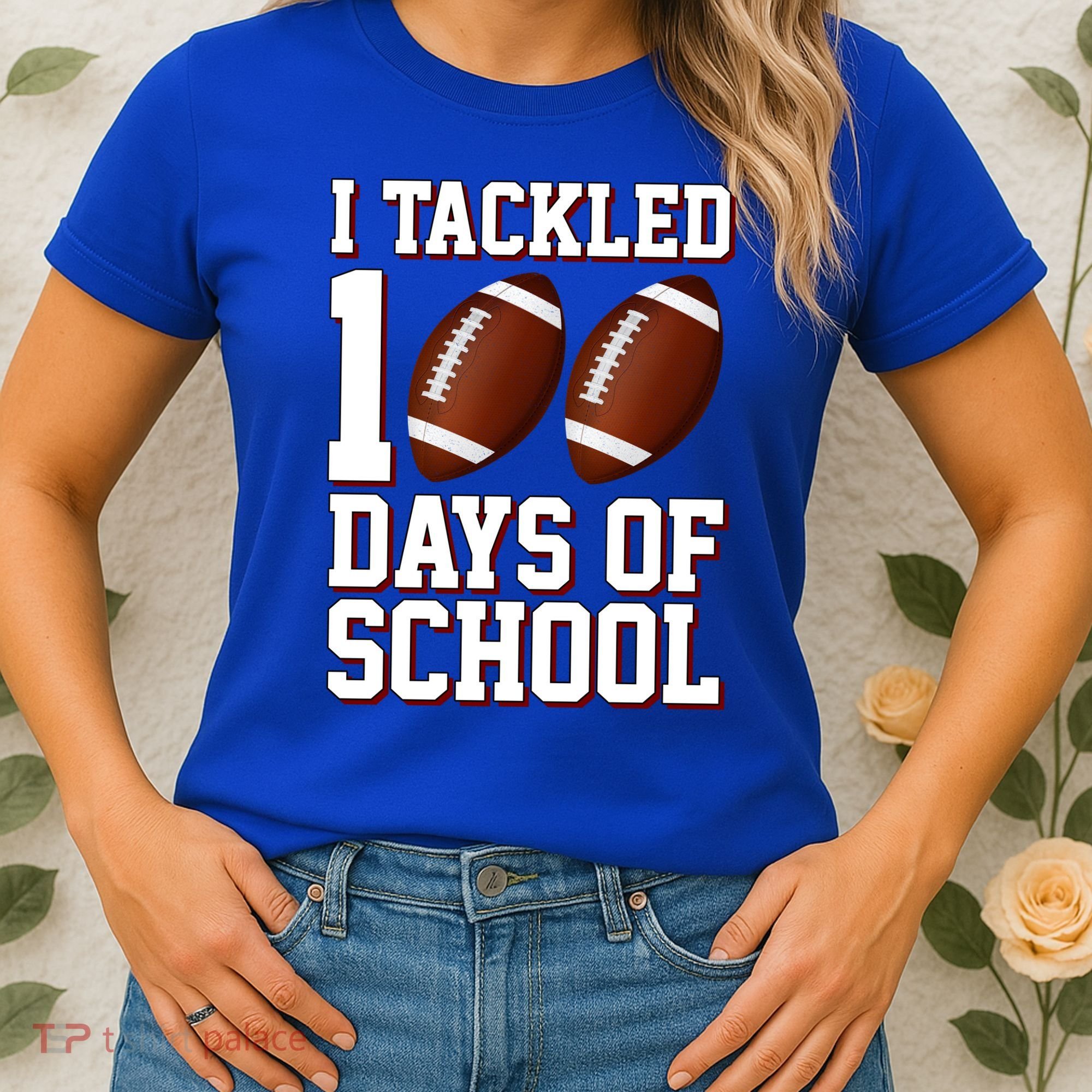 I Tackled 100 Days Of School Football Women's T-Shirt