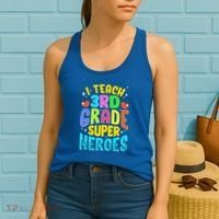 I Teach 3Rd Grade Superheroes Third Grade Teacher Great Gift Women's Tank Top thumb 2
