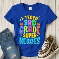 I Teach 3Rd Grade Superheroes Third Grade Teacher Great Gift Women's T-Shirt thumb 3