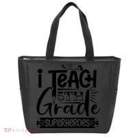I Teach 5th Grade Superheroes Tote Bag thumb 0