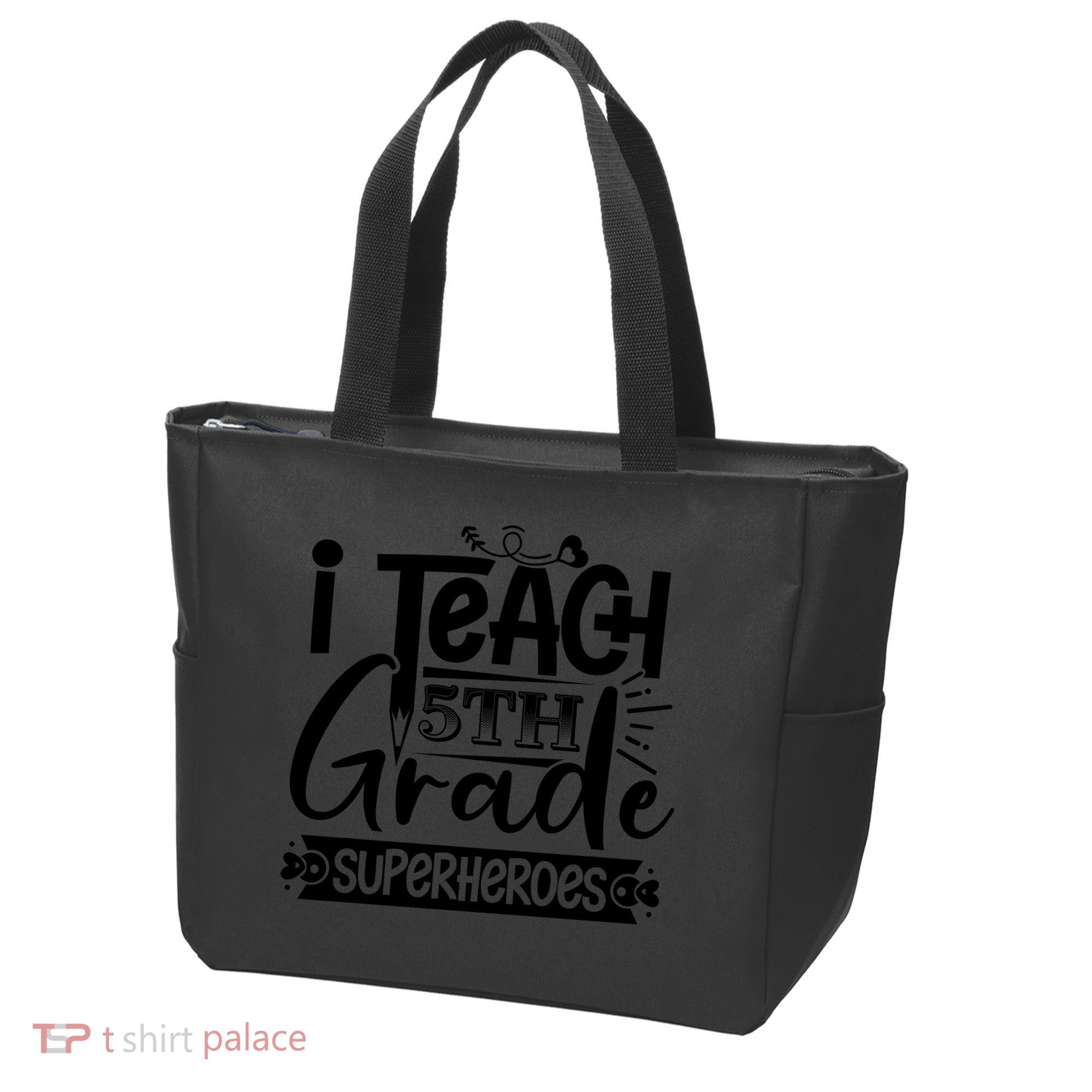 I Teach 5th Grade Superheroes Tote Bag