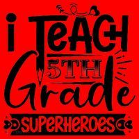 I Teach 5th Grade Superheroes Santa Hat thumb 1