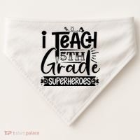 I Teach 5th Grade Superheroes USA-Made Doggie Bandana thumb 0