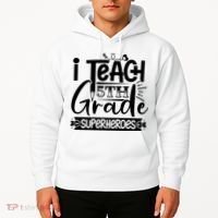 I Teach 5th Grade Superheroes Hoodie thumb 2