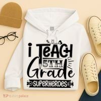I Teach 5th Grade Superheroes Hoodie thumb 4