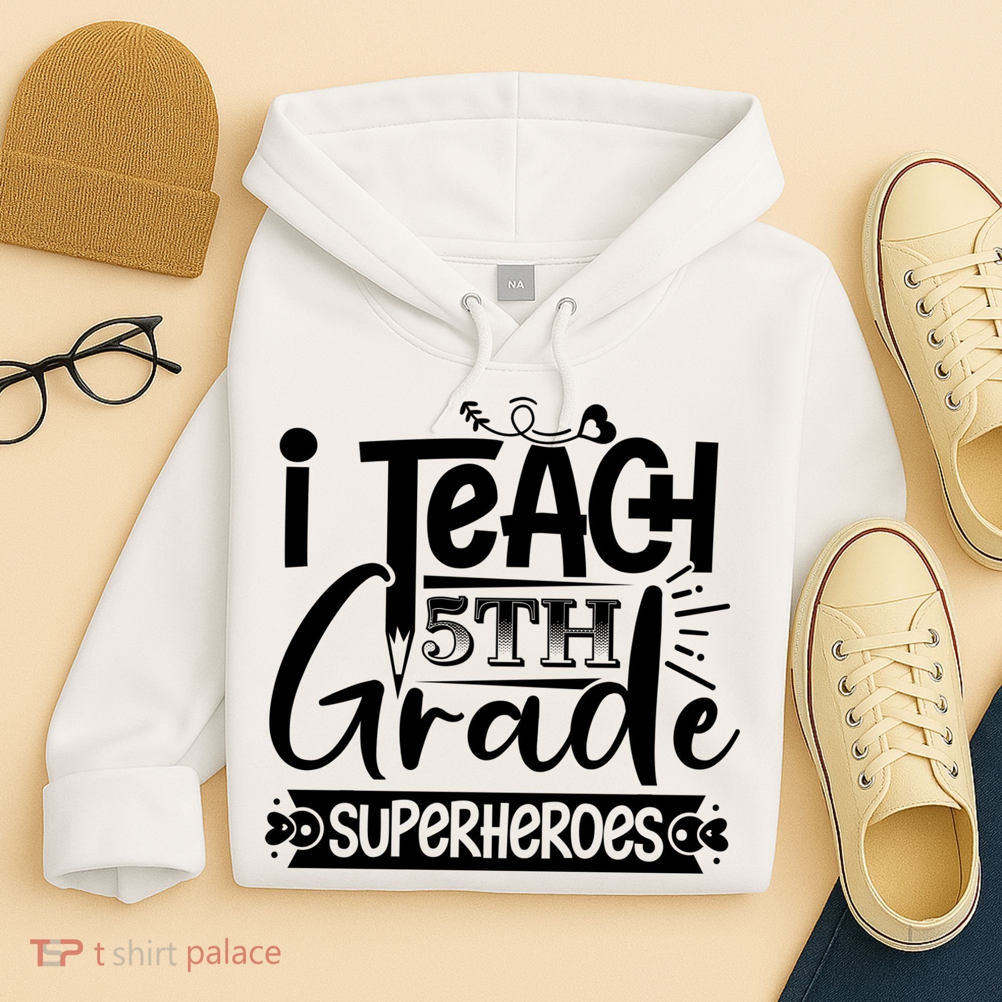 I Teach 5th Grade Superheroes Hoodie