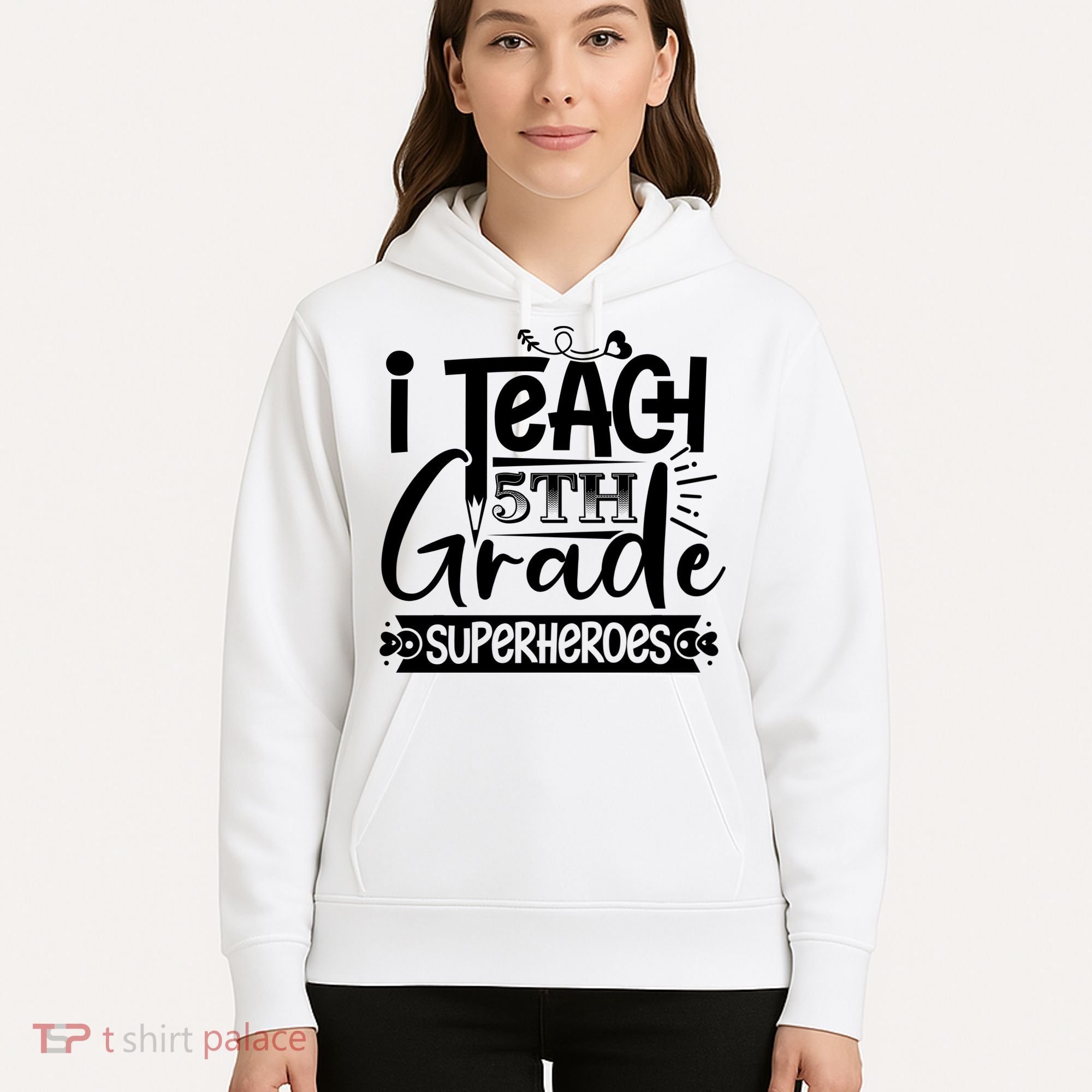 I Teach 5th Grade Superheroes Hoodie