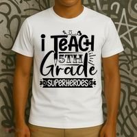 I Teach 5th Grade Superheroes T-Shirt thumb 3