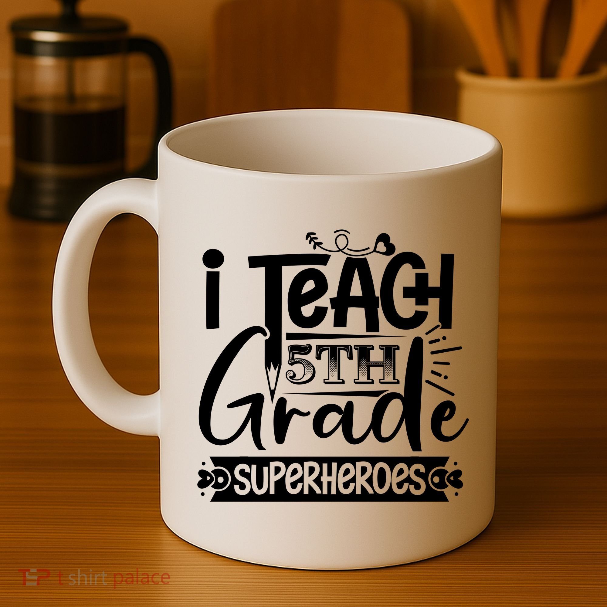 I Teach 5th Grade Superheroes Coffee Mug