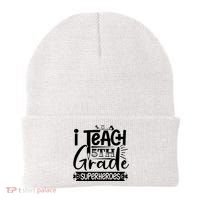 I Teach 5th Grade Superheroes Beanie thumb 0
