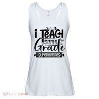 I Teach 5th Grade Superheroes Ladies Essential Flowy Tank thumb 0