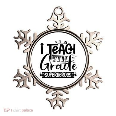 I Teach 5th Grade Superheroes Ornament