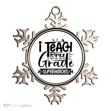I Teach 5th Grade Superheroes Ornament