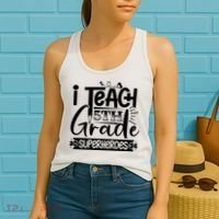 I Teach 5th Grade Superheroes Women's Tank Top thumb 2