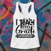 I Teach 5th Grade Superheroes Women's Tank Top thumb 3