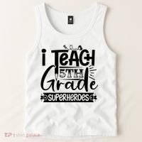 I Teach 5th Grade Superheroes Tank Top thumb 2