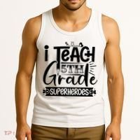 I Teach 5th Grade Superheroes Tank Top thumb 3