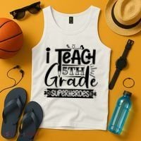 I Teach 5th Grade Superheroes Tank Top thumb 4