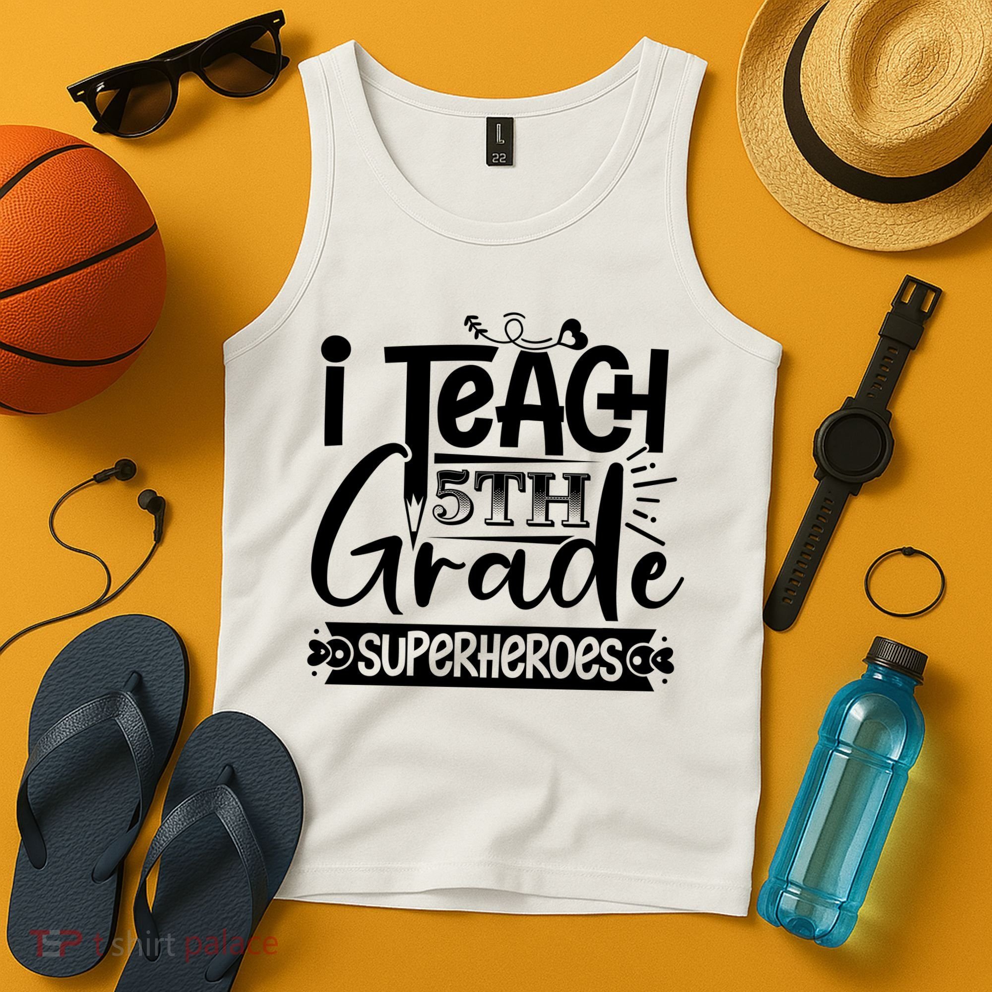 I Teach 5th Grade Superheroes Tank Top