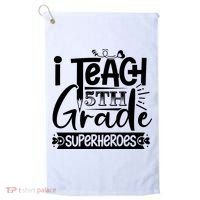 I Teach 5th Grade Superheroes Golf Towel thumb 0