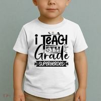 I Teach 5th Grade Superheroes Toddler T-Shirt thumb 2