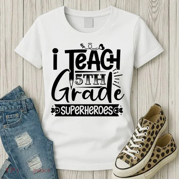I Teach 5th Grade Superheroes Women's T-Shirt