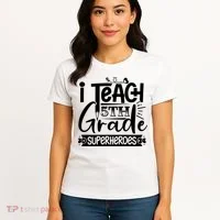 I Teach 5th Grade Superheroes Women's T-Shirt thumb 4