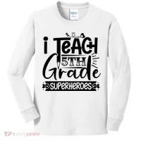 I Teach 5th Grade Superheroes Kids Long Sleeve Shirt thumb 0