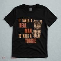 It Takes A Real Man To Walk A Yorkie Funny Dog Lover T-Shirt thumb 5