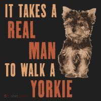 It Takes A Real Man To Walk A Yorkie Funny Dog Lover Beanie thumb 2