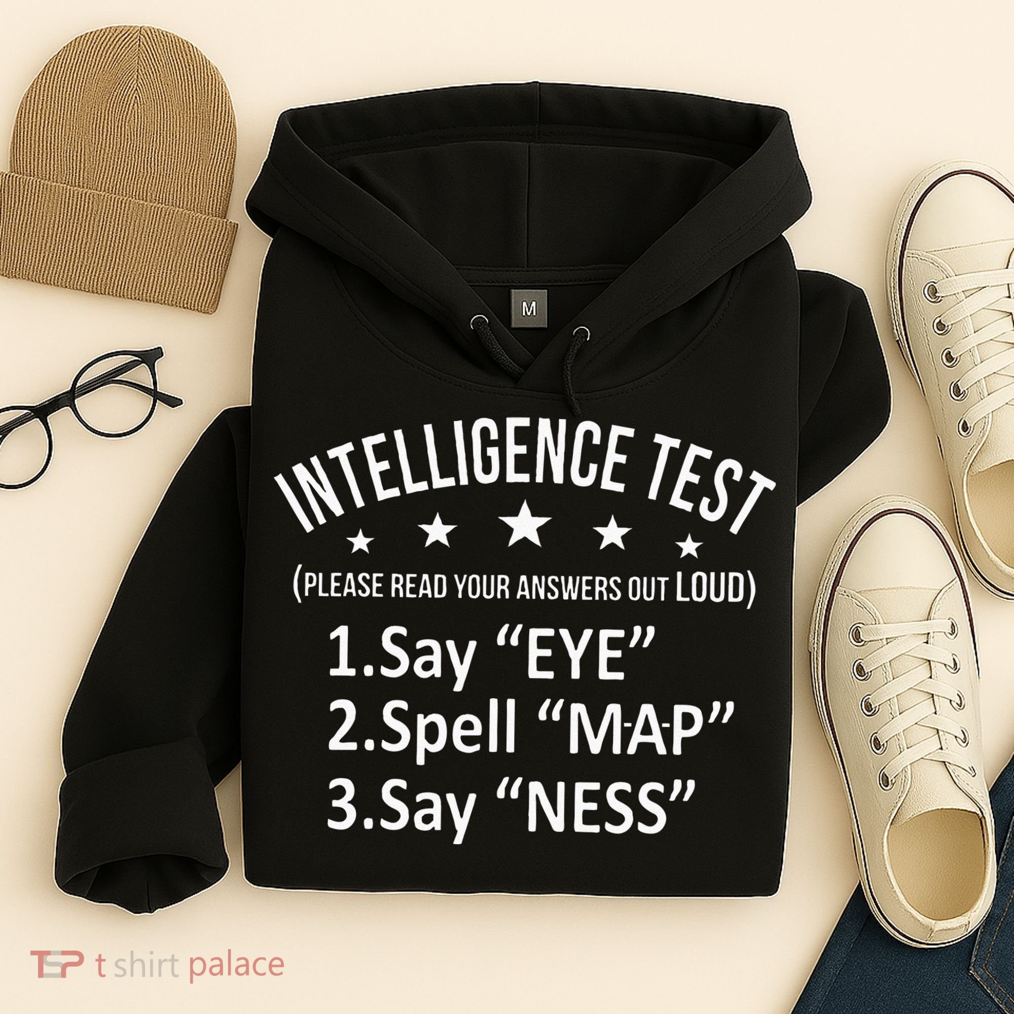 Intelligence Test Adult Humor Funny Sarcasm Graphic Hoodie