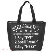 Intelligence Test Adult Humor Funny Sarcasm Graphic Tote Bag thumb 0