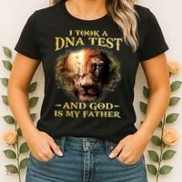 I Took A Dna Test And God Is My Father Lion Jesus Women's T-Shirt thumb 2