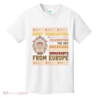 Indigenous Thanksgiving American Fed Undocumented Immigrants Kids T-Shirt thumb 0
