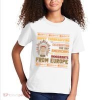 Indigenous Thanksgiving American Fed Undocumented Immigrants Kids T-Shirt thumb 2