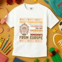 Indigenous Thanksgiving American Fed Undocumented Immigrants Kids T-Shirt thumb 3