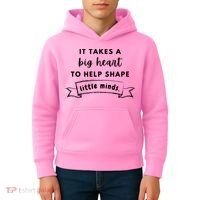 It Takes A Big Heart To Help Shape Little Minds Cute Teacher Gift Kids Hoodie thumb 4